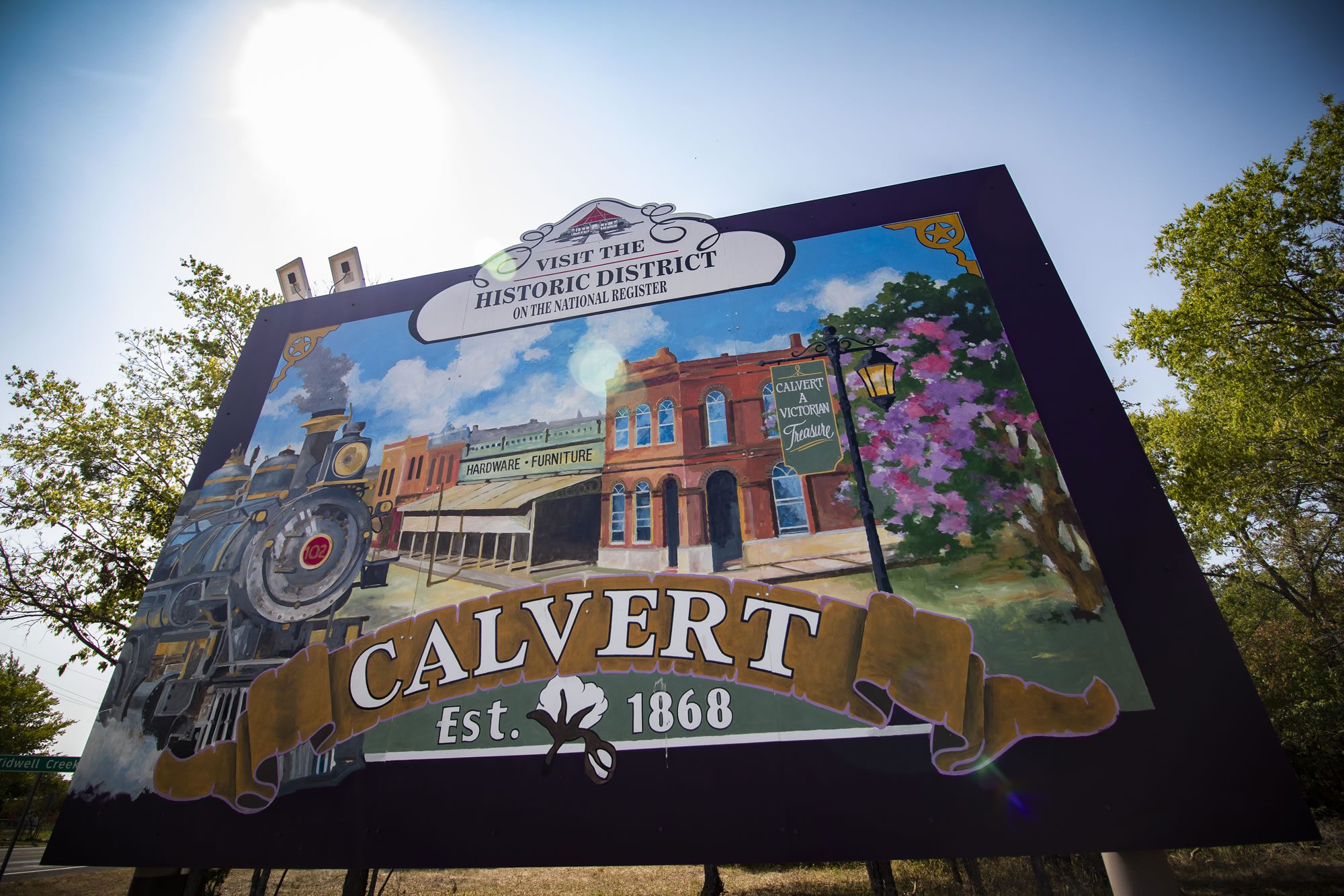 Visit Calvert Billboard - Calvert Texas Chamber of Commerce