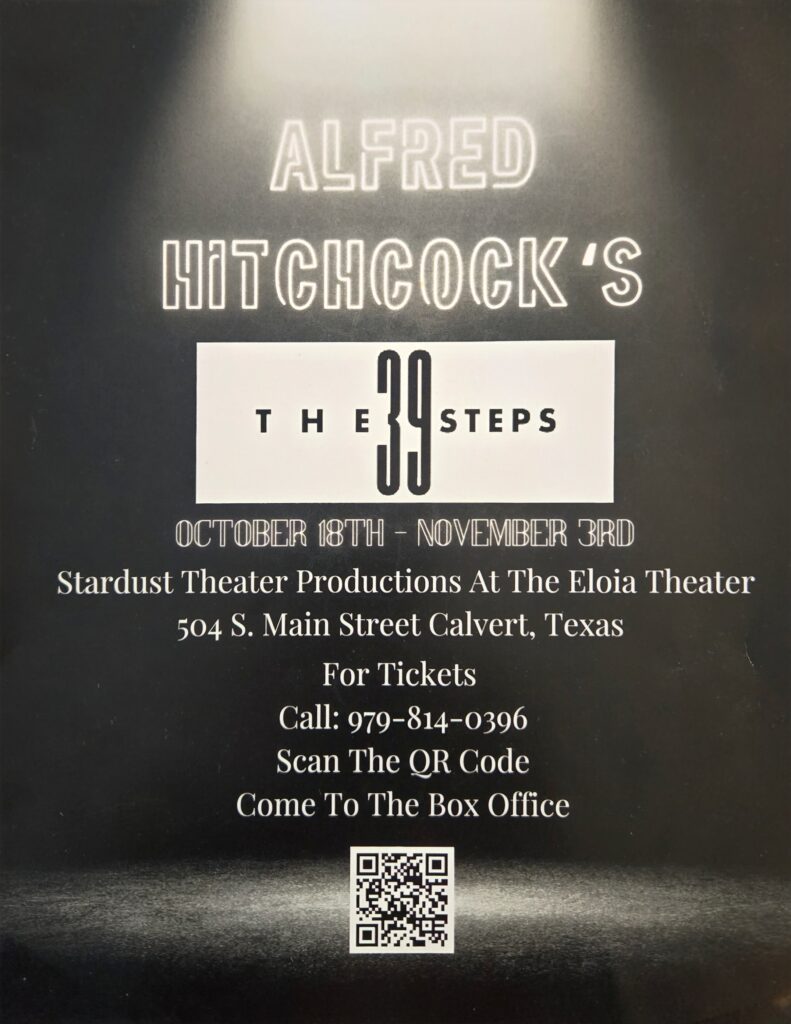 Calvert Texas Chamber of Commerce Alfred Hitchcock's The 39 Steps